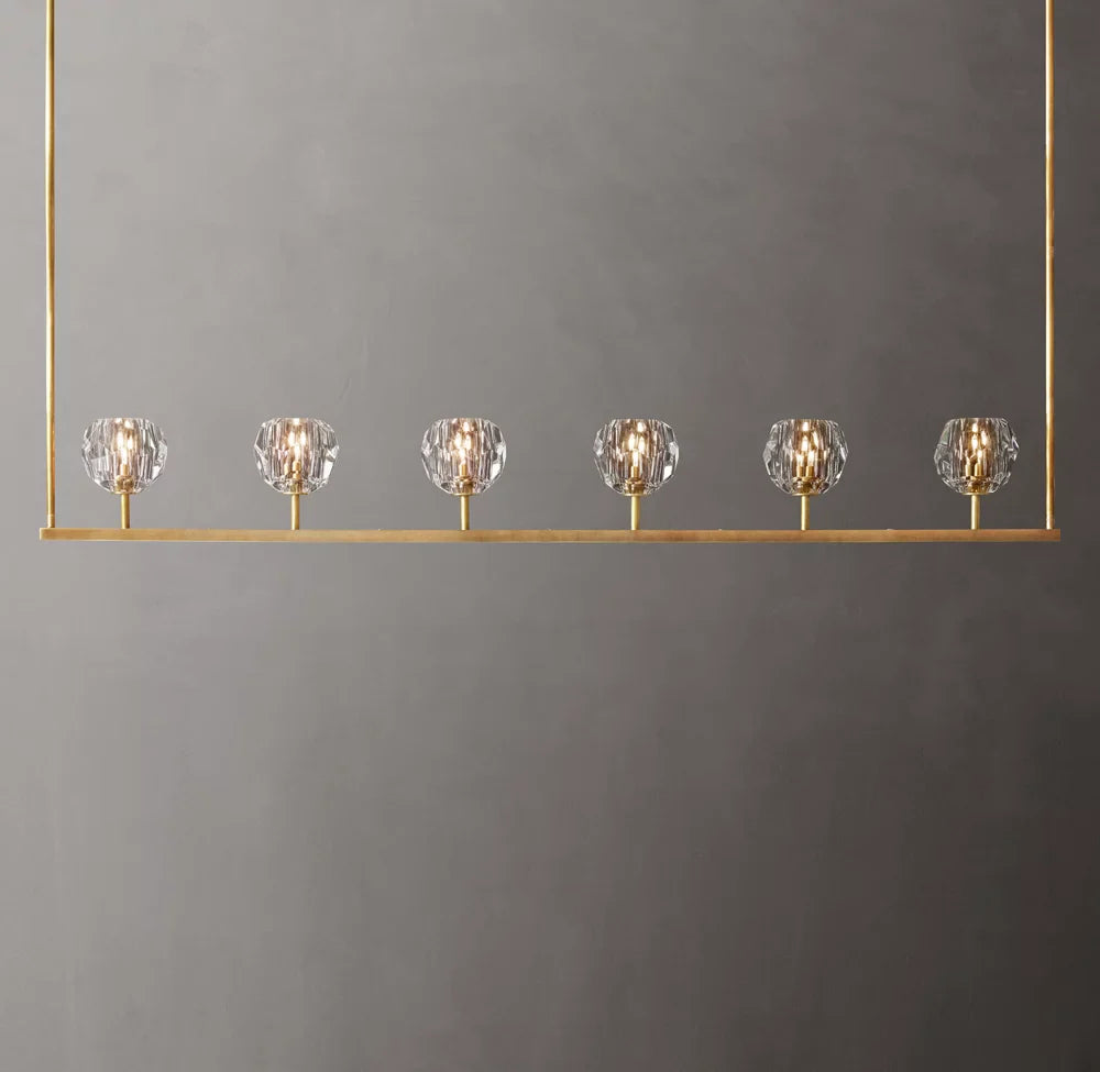 Boule De Cristal Clear Glass Linear Chandelier 60"