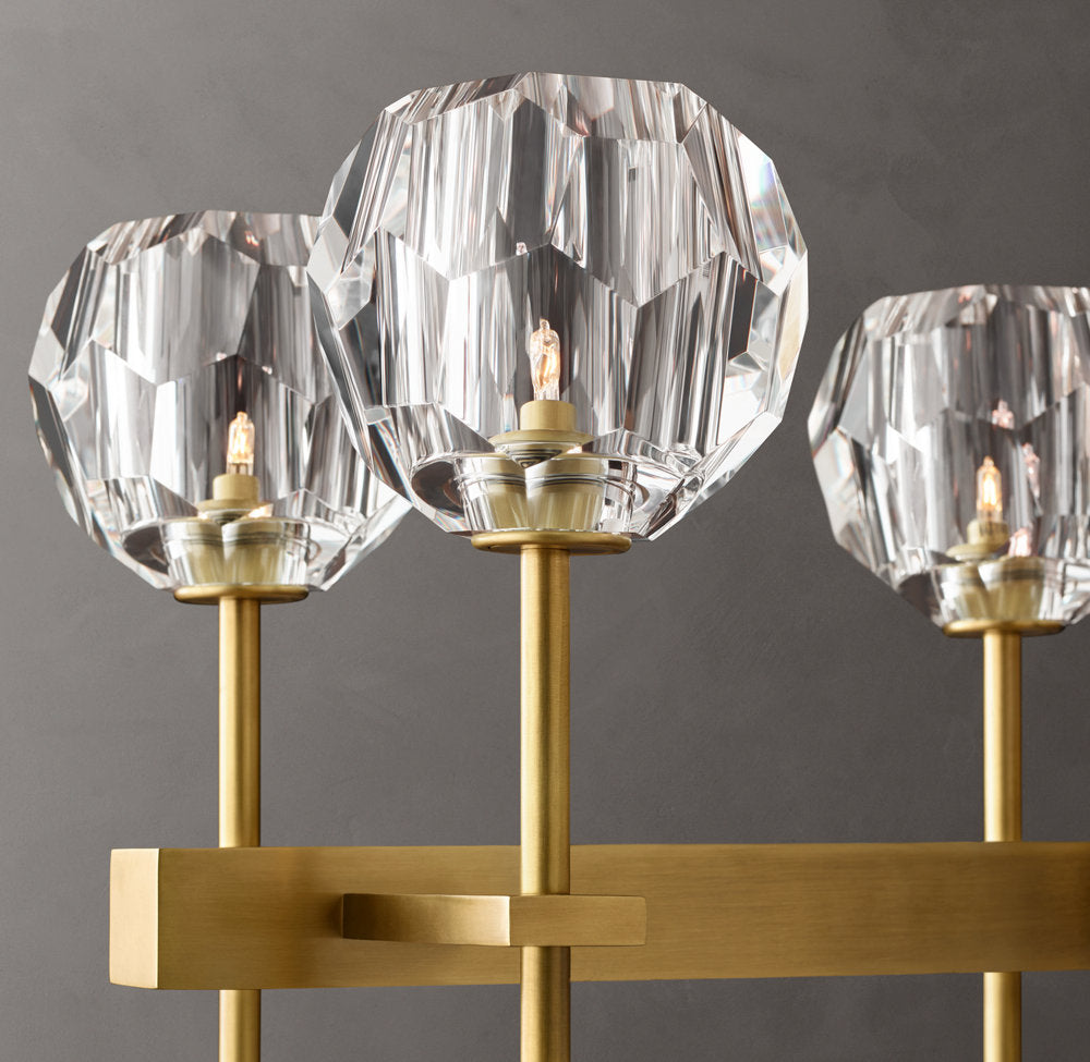 Boule De Cristal Clear Glass Double Linear Chandelier 60"