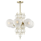 Calypso 6-Light Chandelier in Aged Brass 27.25L x 27.25W x 25H