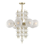 Calypso 8-Light Chandelier in Aged Brass 33.5L x 33.5W x 32.5H