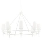 Torch 8-Light Chandelier in White Plaster 48L x 48W x 30.5H