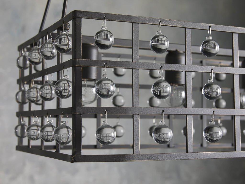 La Cage 50" Rectangular Chandelier in Bronze