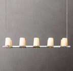 Pauillac Fabric Shade Linear Chandelier 49"