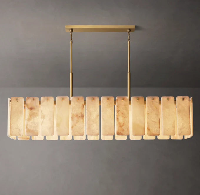 Calamette Onyx Rectangular Chandelier 74"