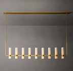 Ravelle Linear Milk Glass Chandelier 71"