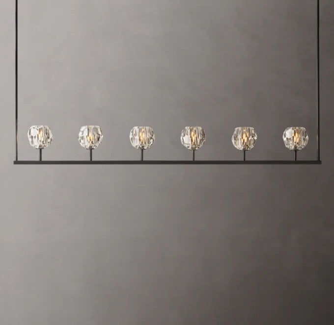 Boule De Cristal Clear Glass Linear Chandelier 60"