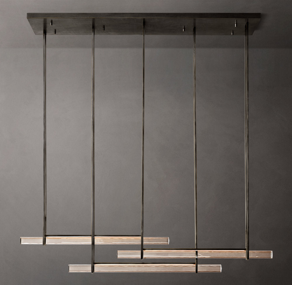 Audubon Crystal Triple Bar Linear Chandelier