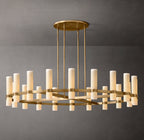 Ravelle Round Milk Glass Chandelier 60"
