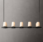 Pauillac Fabric Shade Linear Chandelier 49"
