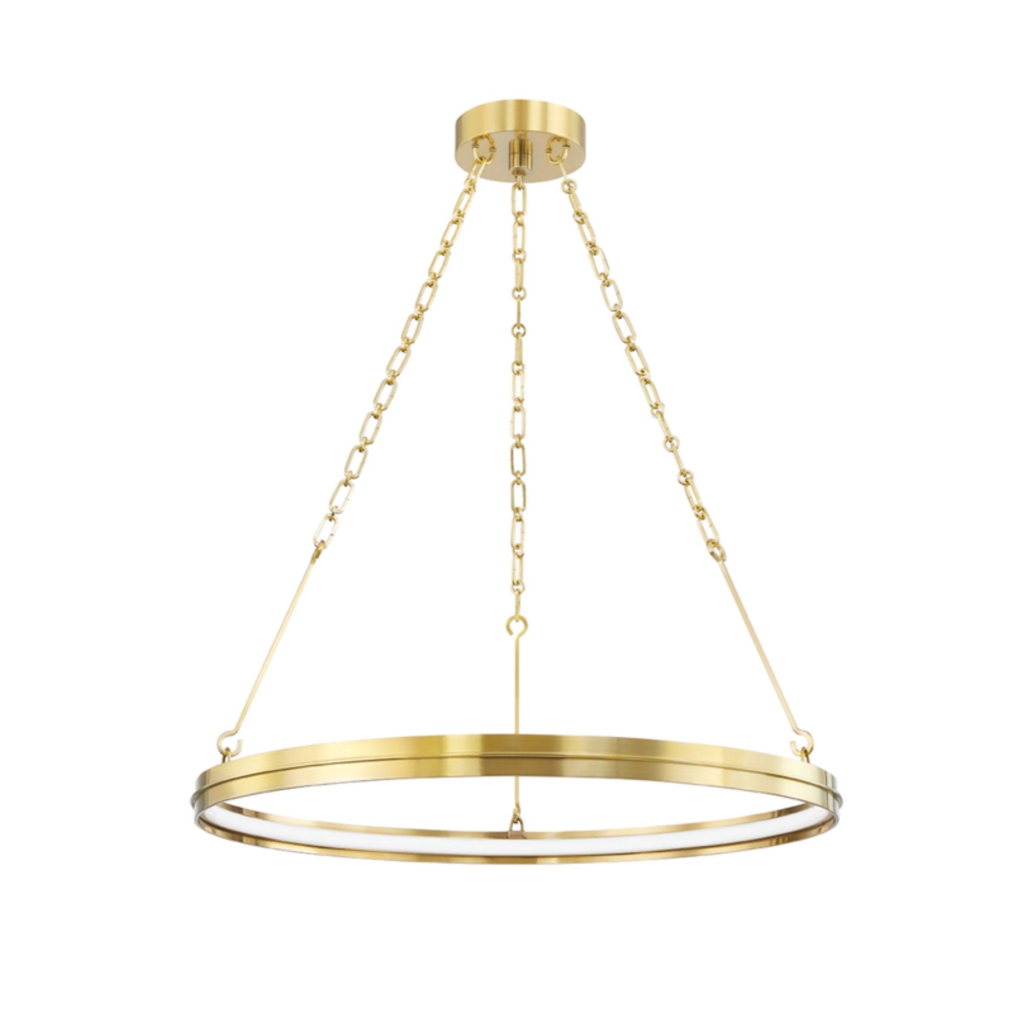 Rosendale 1-Light Chandelier in Aged Brass 28L x 28W x 2.25H