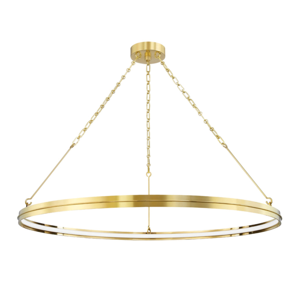Rosendale 1-Light Chandelier in Aged Brass 42L x 42W x 2.25H