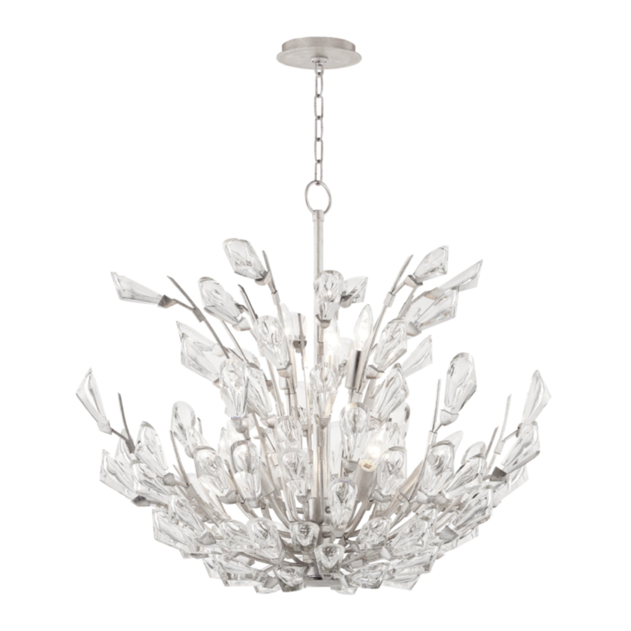 Tulip 9-Light Chandelier in Silver Leaf 27.75L x 27.75W x 21.75H