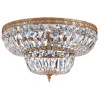 Waltham 30'' Clear Hand Cut Olde Brass Flush Mount Gold 30"W x 16"H x 30"D