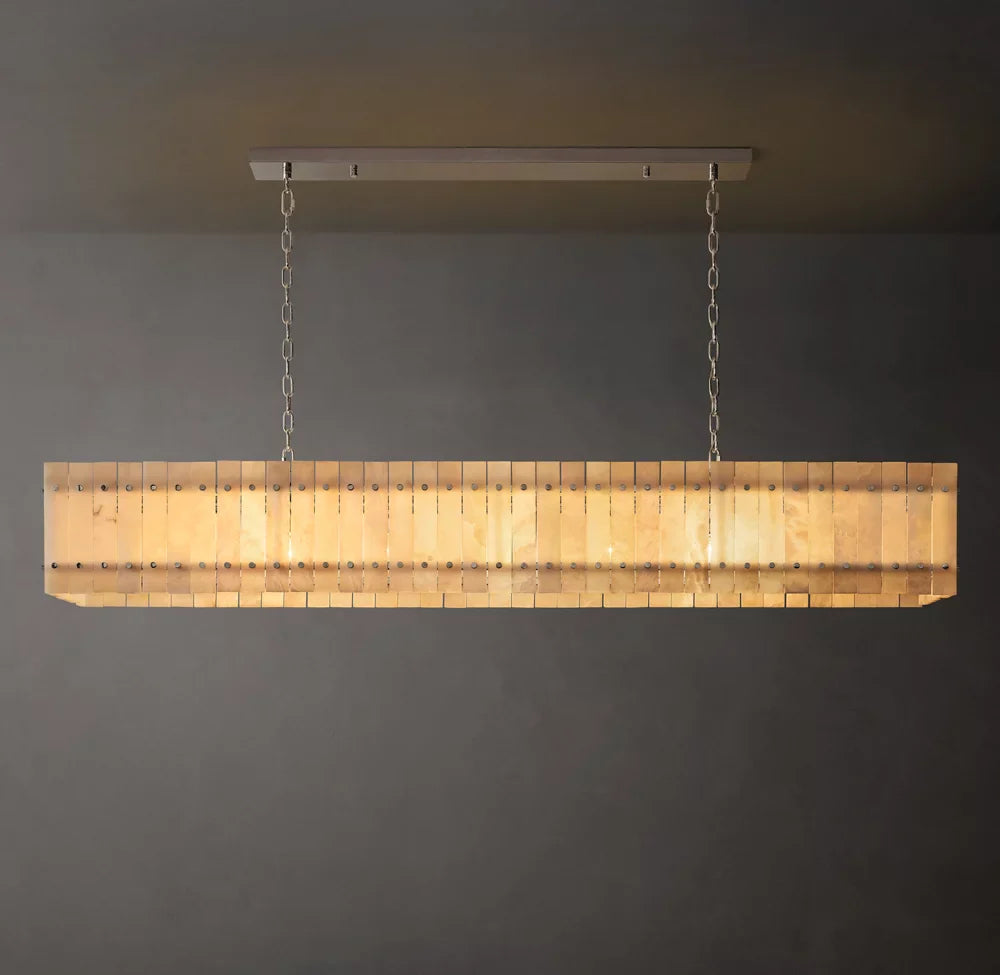 San Marco Alabaster Linear Chandelier 72"