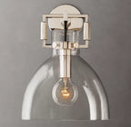 Machinist Glass Cloche Sconce 10"