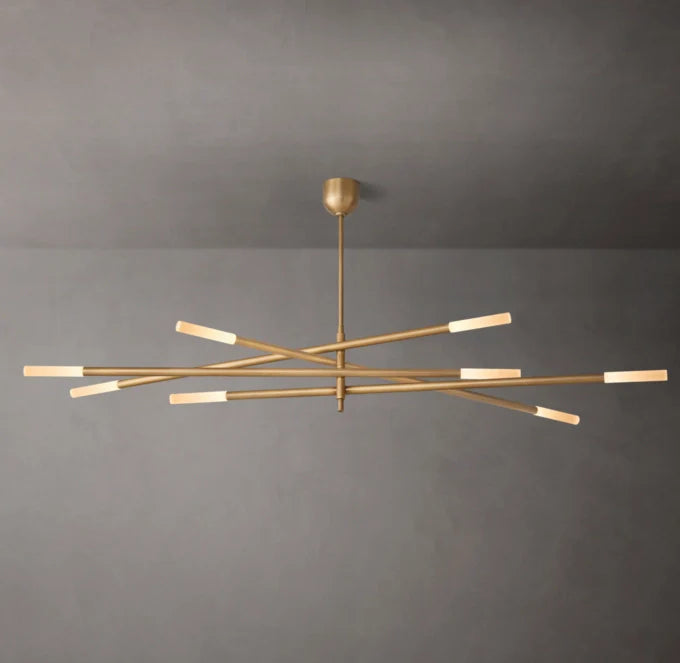 Rousseau 8-Light Mobile Etched Rod Chandelier