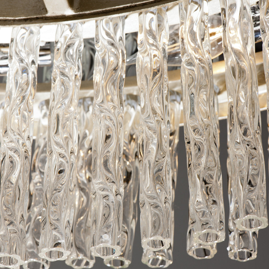 Chime 8-Light Chandelier in Silver Leaf Polished Stainless 26.75L x 26.75W x 11H