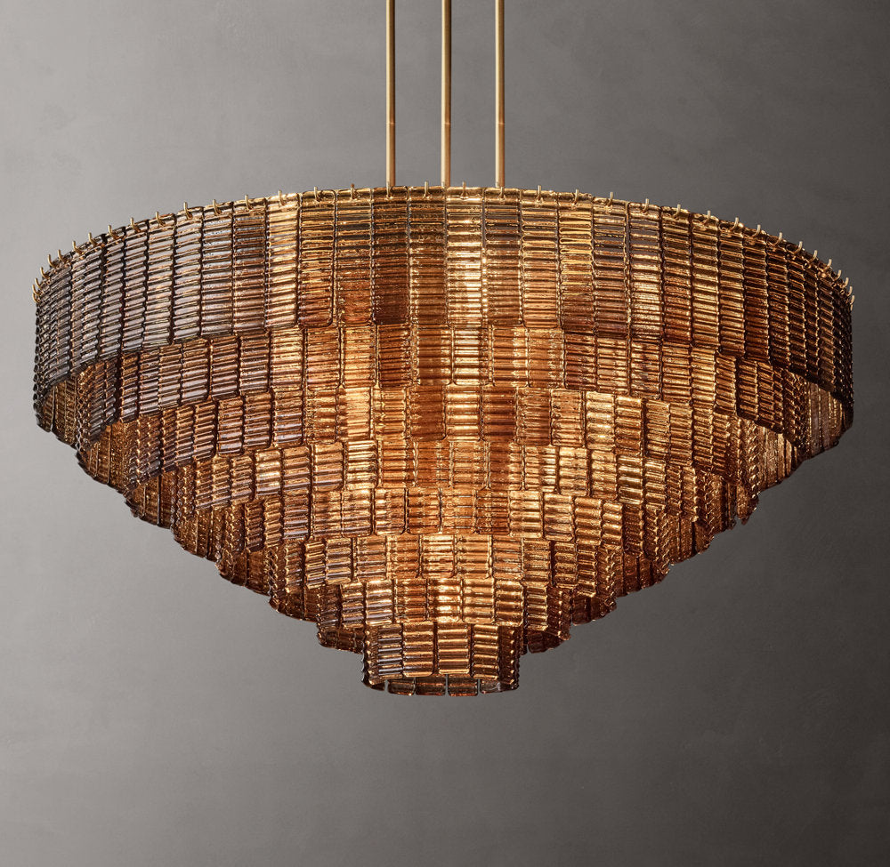 Sirene Smoke Glass Round Chandelier 52"