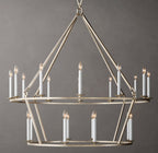19TH C. ENGLISH OPENWORK TWO-TIER ROUND CHANDELIER 50"