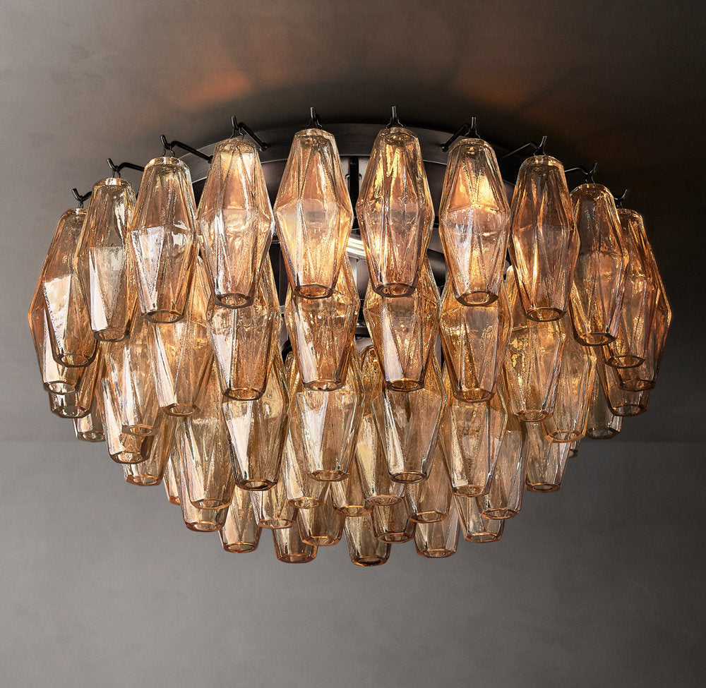 Chiara Smoke Glass Flushmount 22"