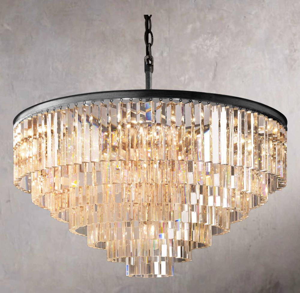 Vintage Odeon Circular Chandelier 44"