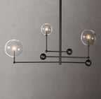 Glass Globe Mobile Three-Arm Chandelier 46"