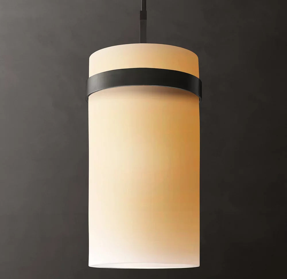 Ravelle Milk Glass Pendant 10"