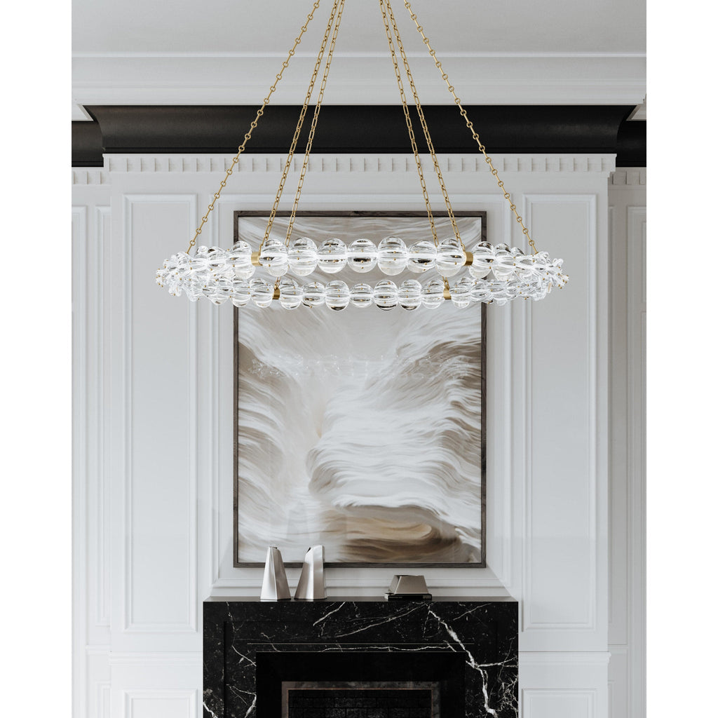 Lindley 1-Light Chandelier in Aged Brass 54.5L x 54.5W x 4.625H