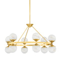Grafton 12-Light Chandelier in Aged Brass 34L x 34W x 18.75H
