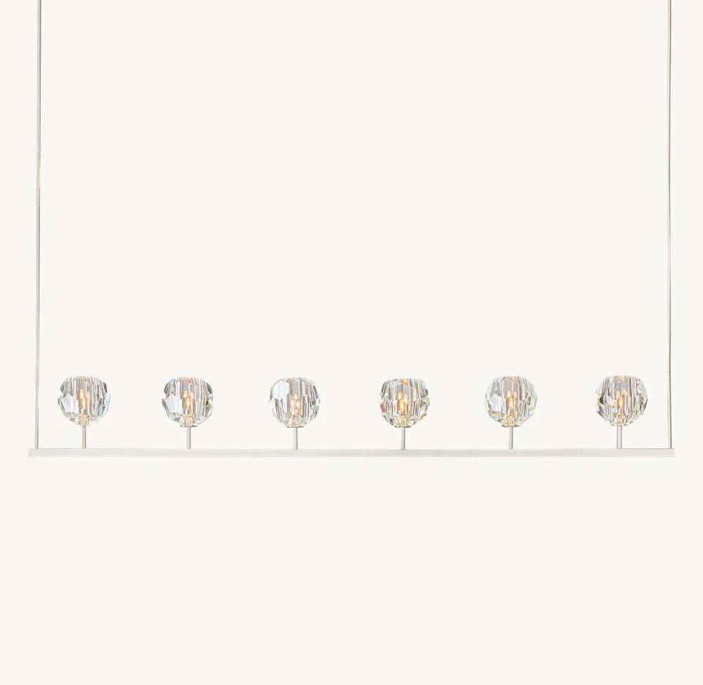 Boule De Cristal Clear Glass Linear Chandelier 60"