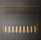 Ravelle Linear Milk Glass Chandelier 71"