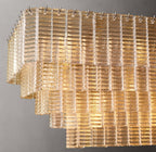 Sirene Clear Glass Rectangular Chandelier 77"