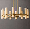 Ravelle Round Milk Glass Chandelier 36"