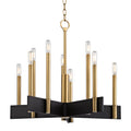 Abrams 10-Light Chandelier in Aged Brass 23.75L x 23.75W x 22H