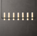 Ravelle Linear Milk Glass Chandelier 59"