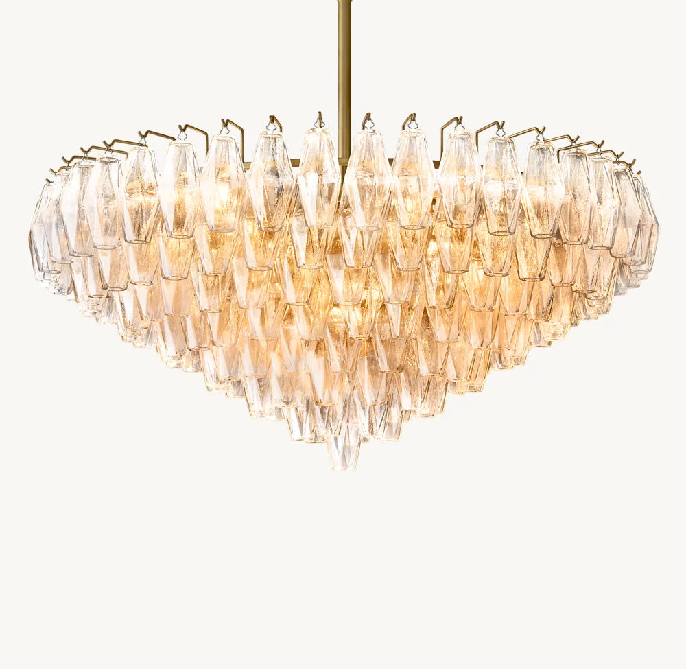 Chiara Clear Glass Tiered Round Chandelier 37"