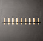 Ravelle Linear Milk Glass Chandelier 71"