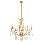 Prosecco 8-Light Chandelier in Gold Leaf 34.75L x 34.75W x 39H