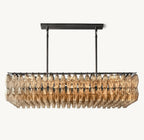 Chiara Smoke Glass Rectangular Chandelier 54"