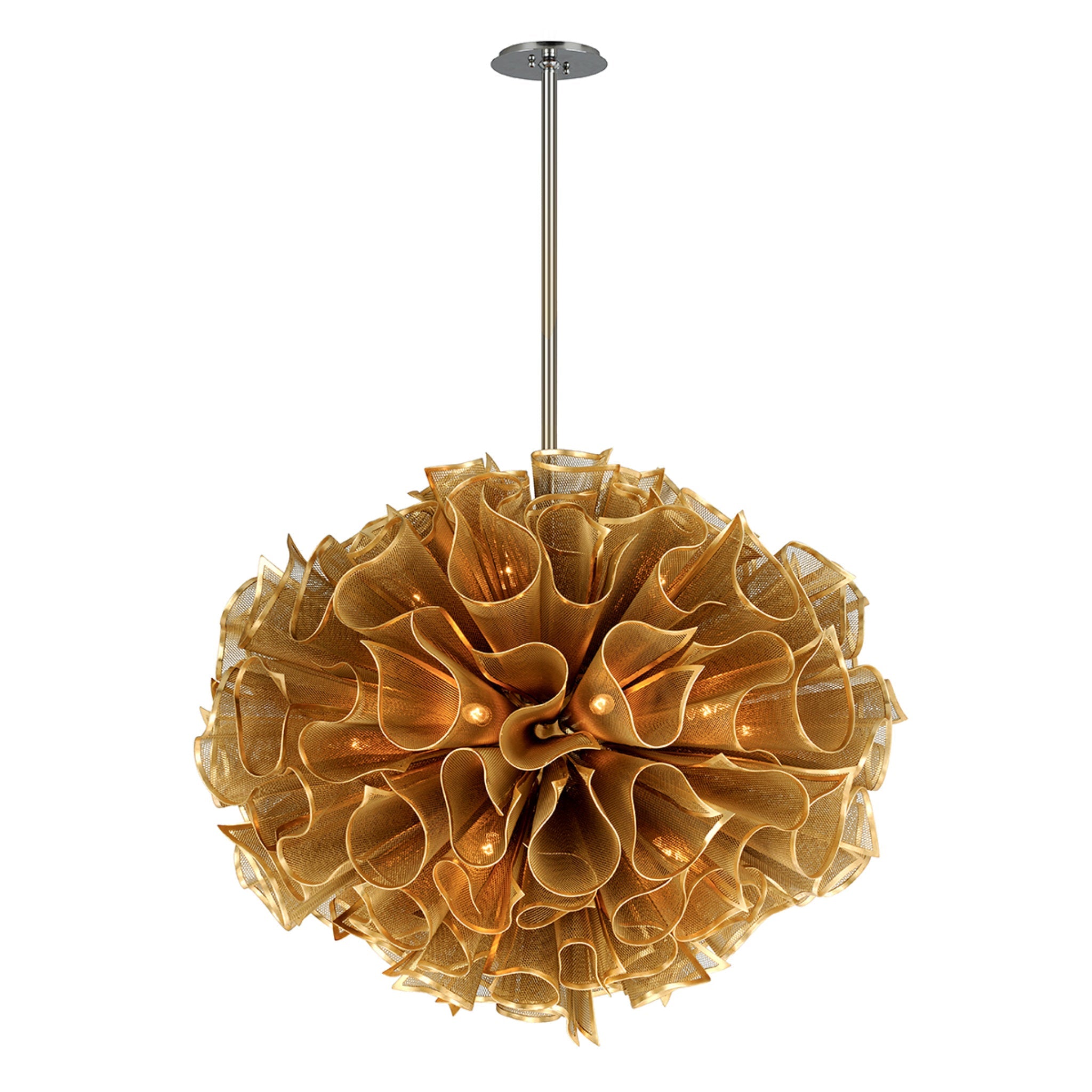Pulse 20-Light Chandelier in Gold Leaf 45.5L x 45.5W x 44H