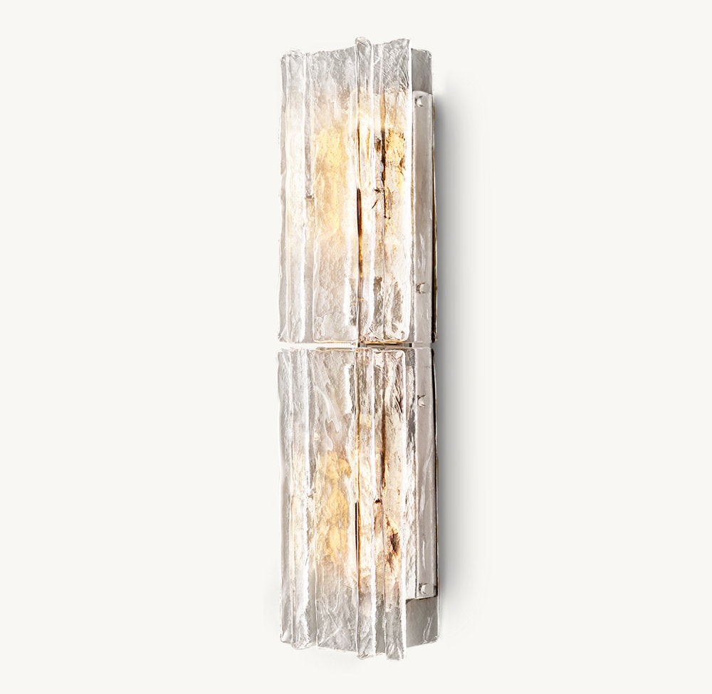 Lattice Clear Glass Sconce 30"