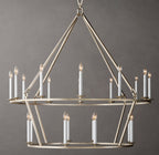19TH C. ENGLISH OPENWORK TWO-TIER ROUND CHANDELIER 50"