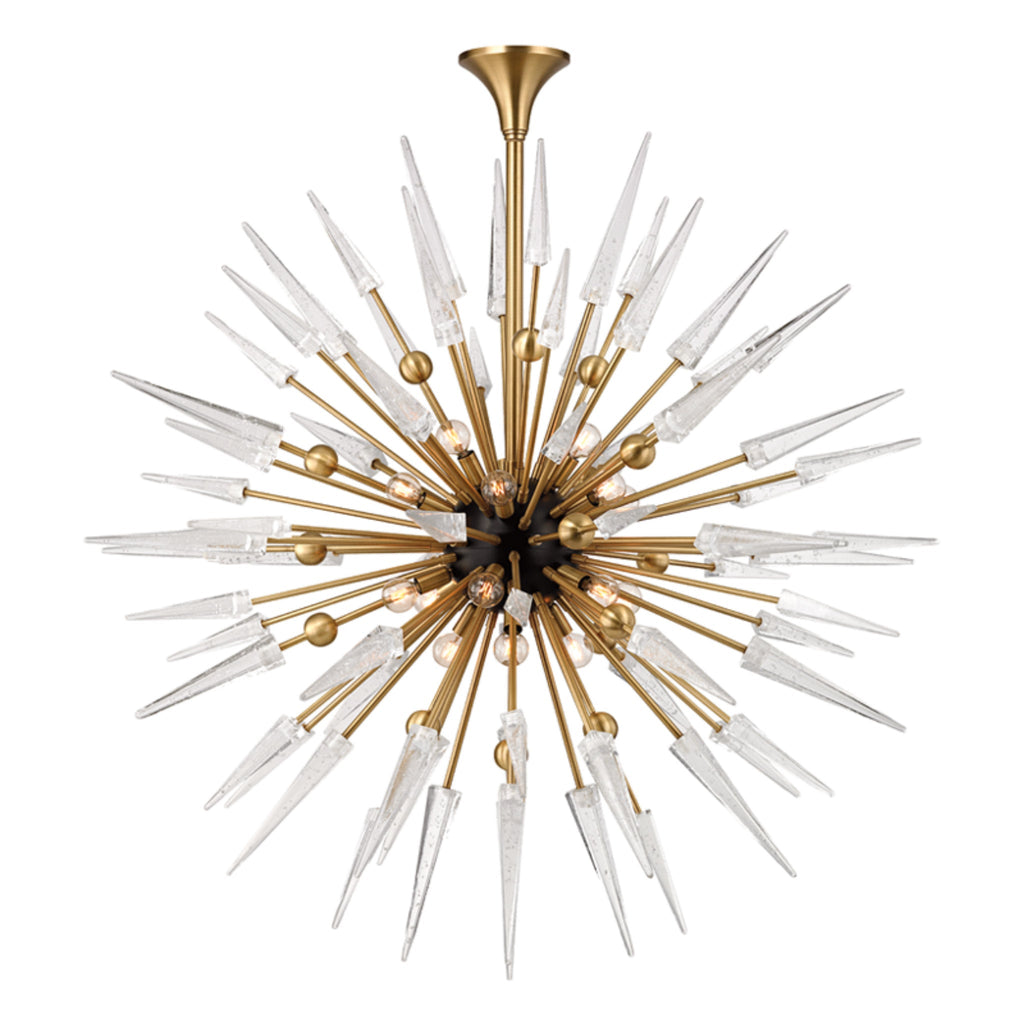 Sparta 18-Light Chandelier in Aged Brass 48L x 48W x 48H
