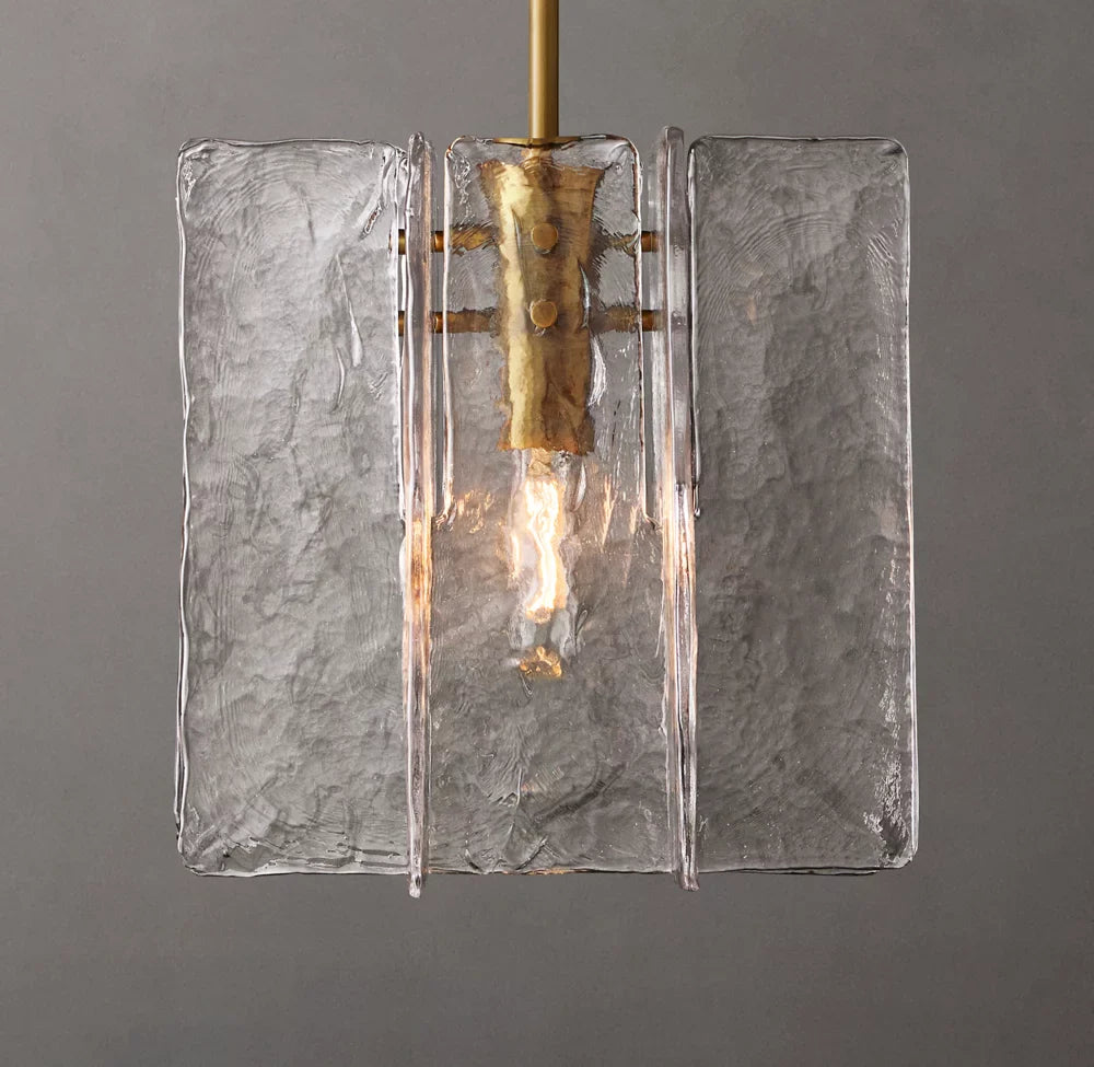 Lattice Clear Glass Pendant
