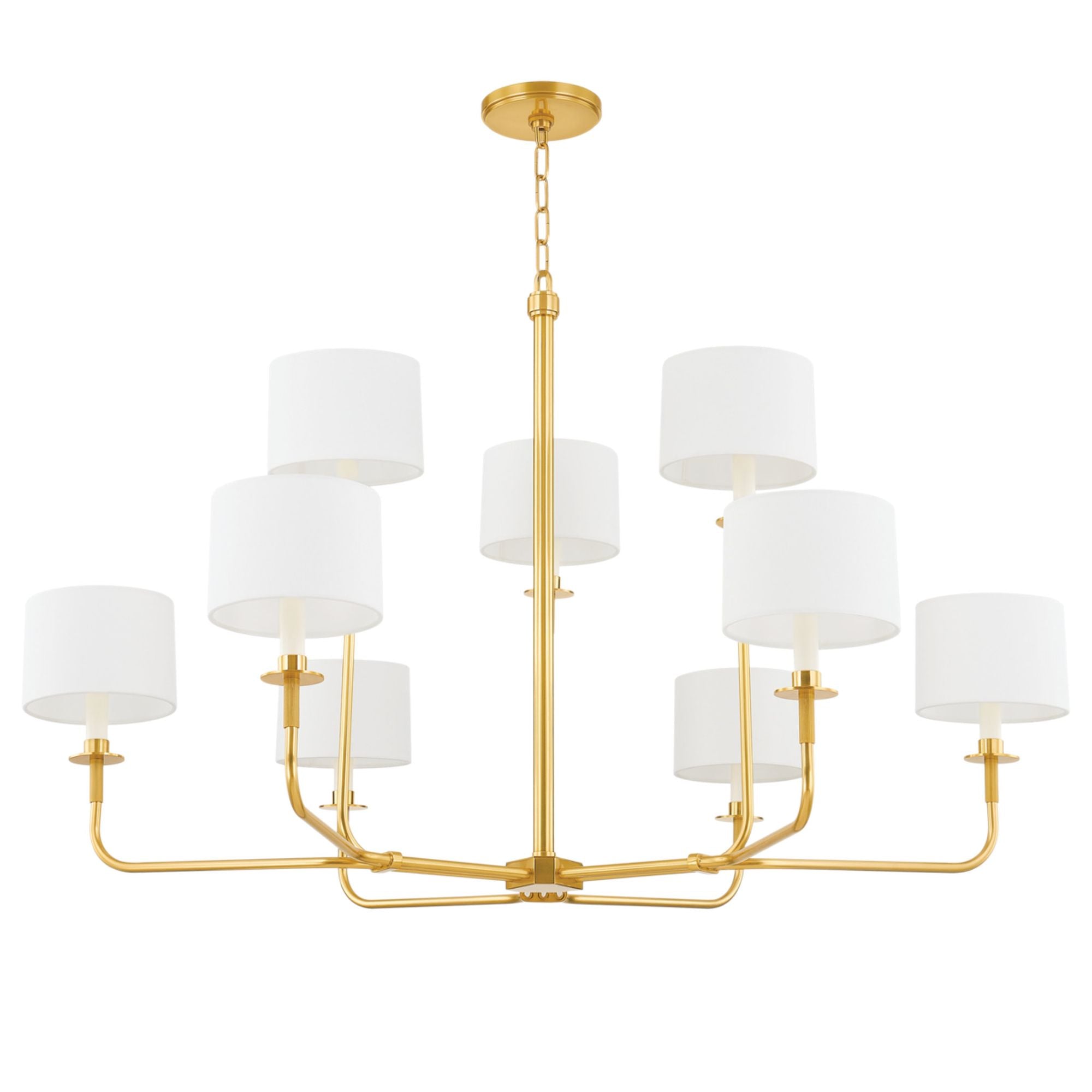 Paramus 8-Light Chandelier in Aged Brass 48L x 48W x 29.5H
