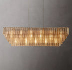 Sirene Clear Glass Rectangular Chandelier 77"