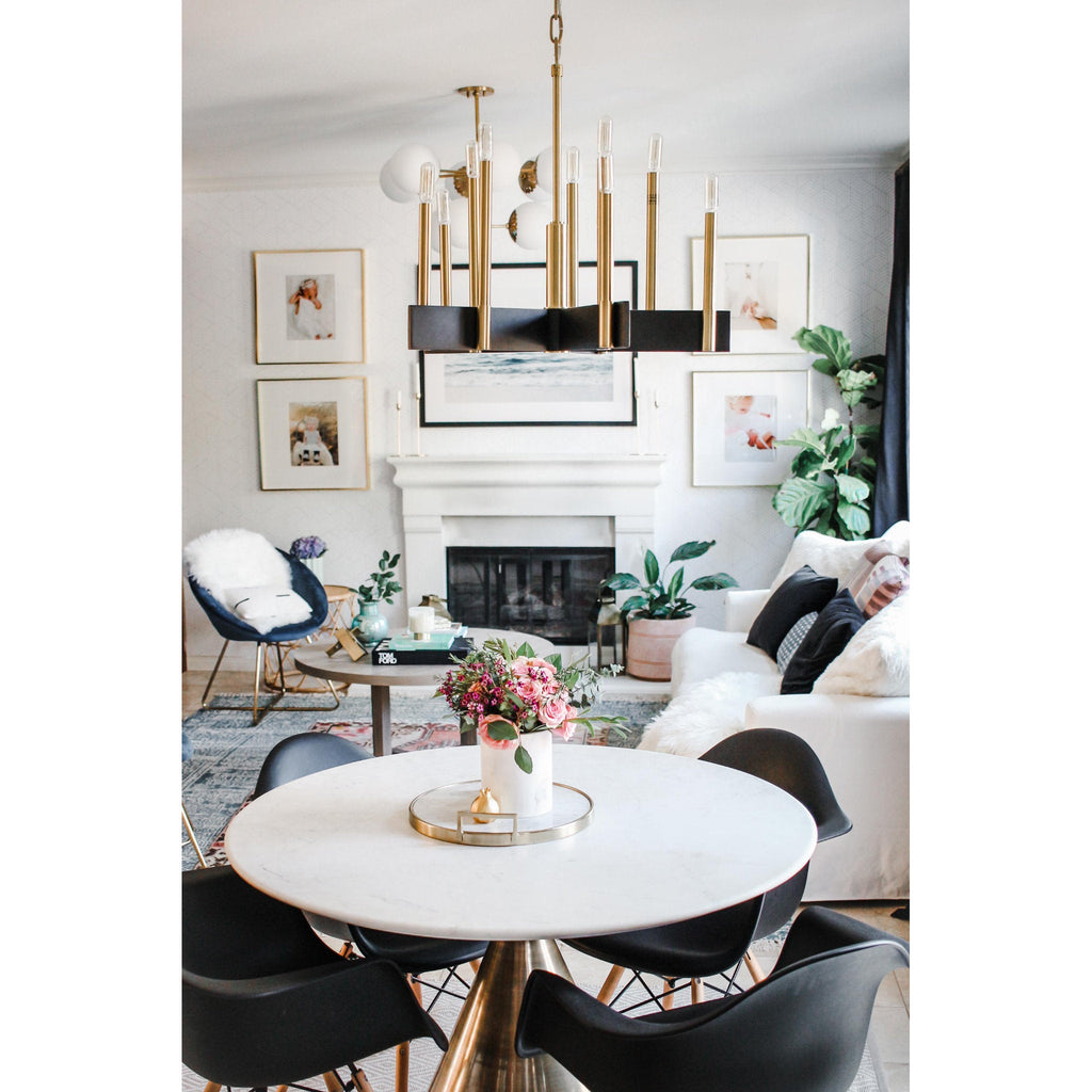 Abrams 10-Light Chandelier in Aged Brass 23.75L x 23.75W x 22H