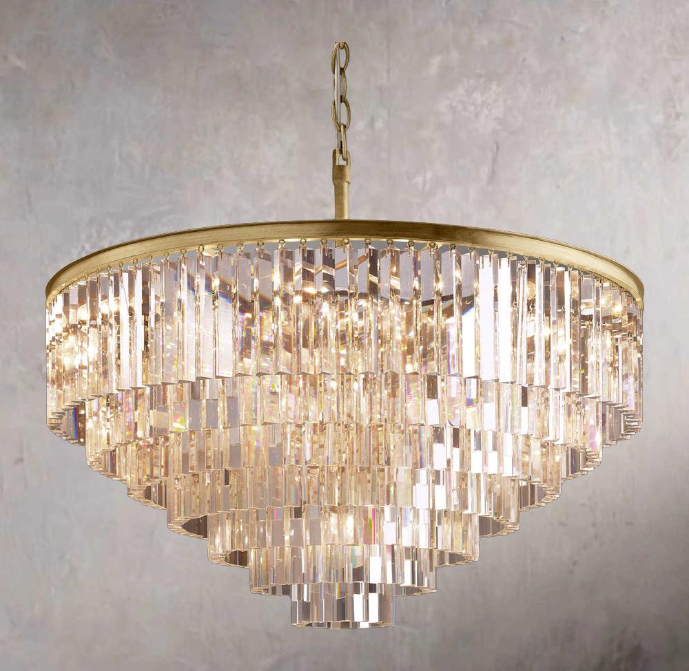 Vintage Odeon Circular Chandelier 44"