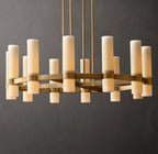 Ravelle Round Milk Glass Chandelier 36"