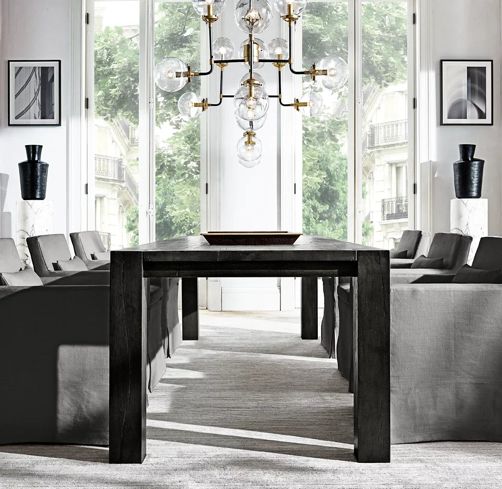 Bistro Globe Clear Glass Chandelier 56"